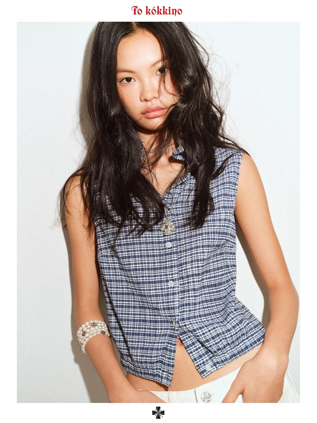 tokokkino「Cold Vest」Plaid Vest * Imported Japanese Fabric
