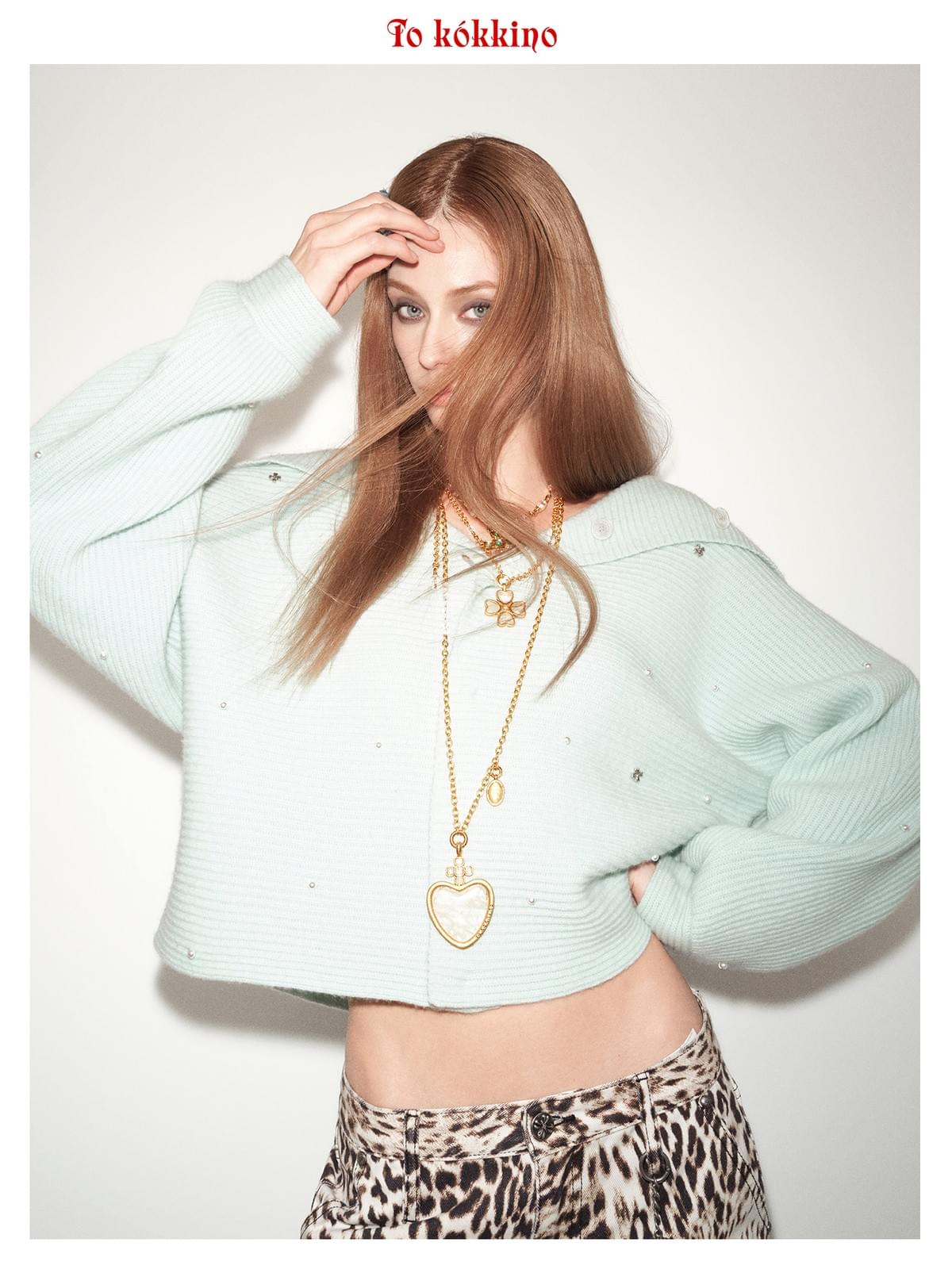 tokokkino*「Ocean Heart」White Crystal Heart-shaped Necklace