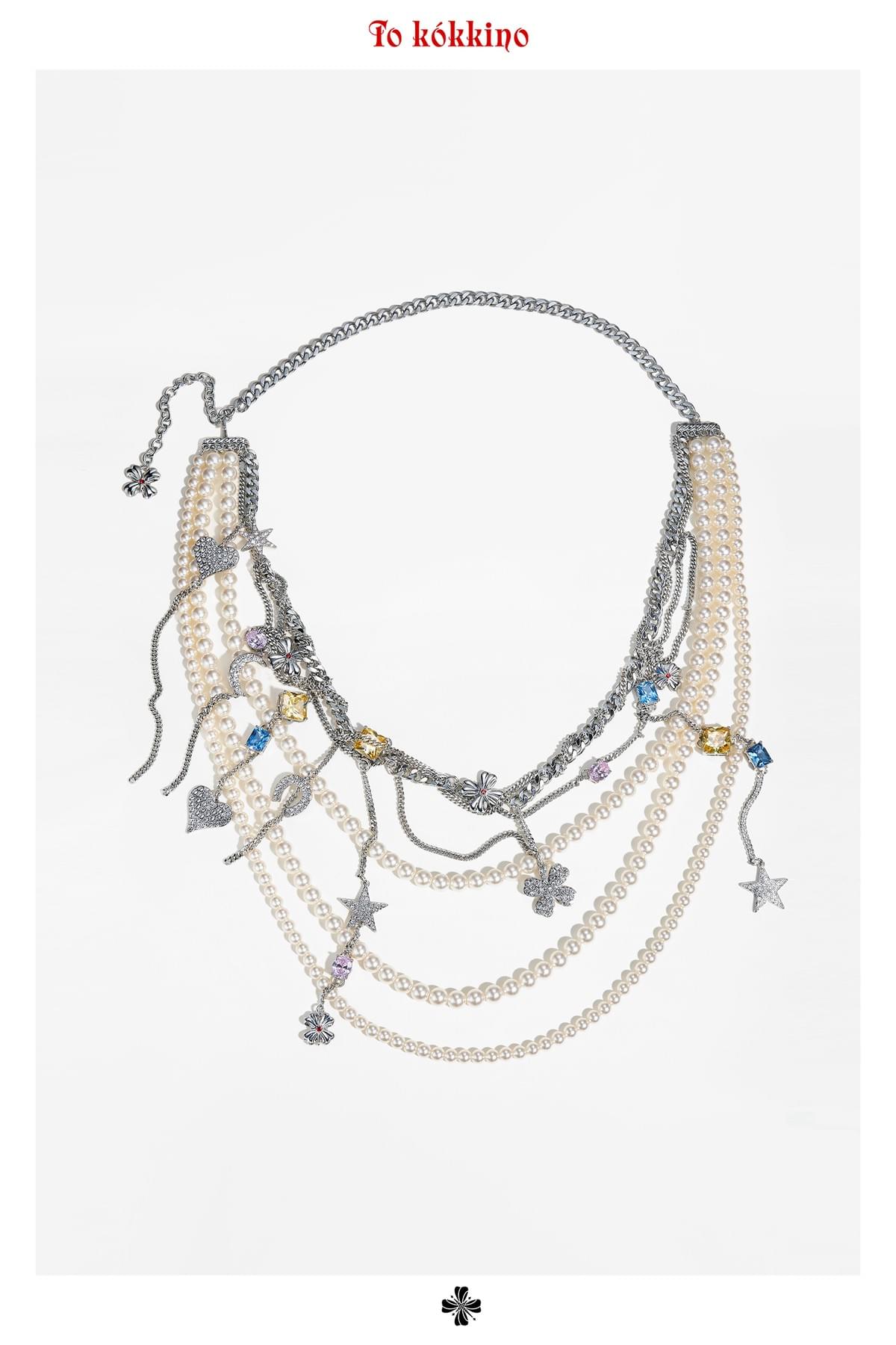 tokokkino* Pearl Starry Gemstone Waist Chain