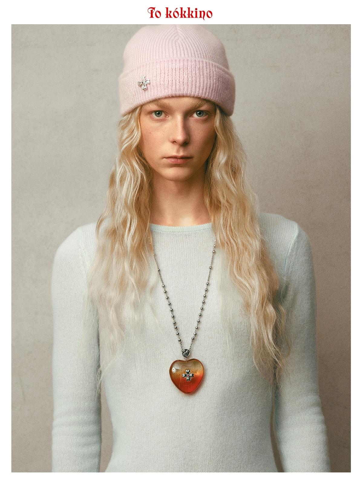 tokokkino* Gradient Resin Heart Bowknot Necklace