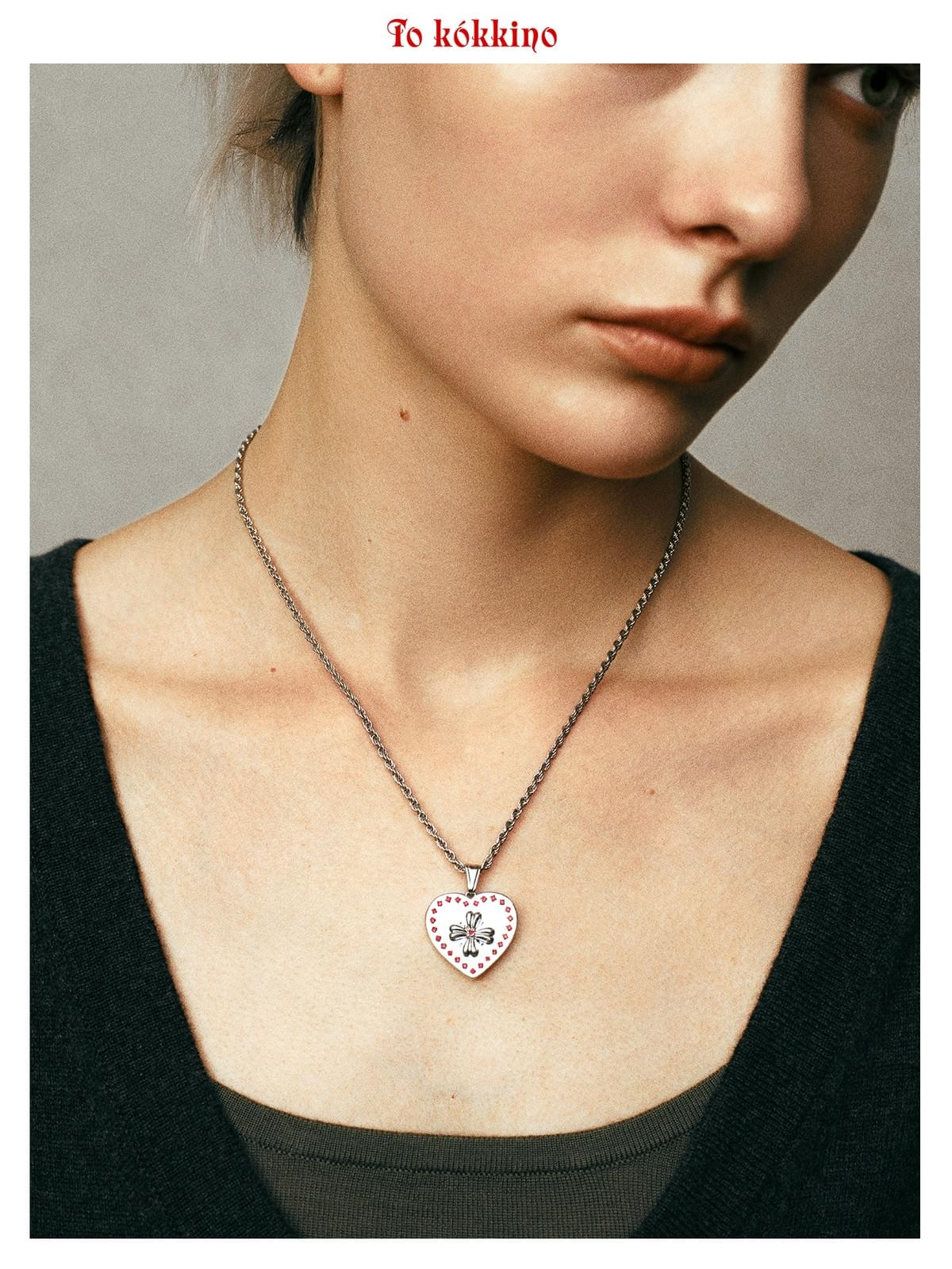 tokokkino* Ruby Starry Heart Necklace