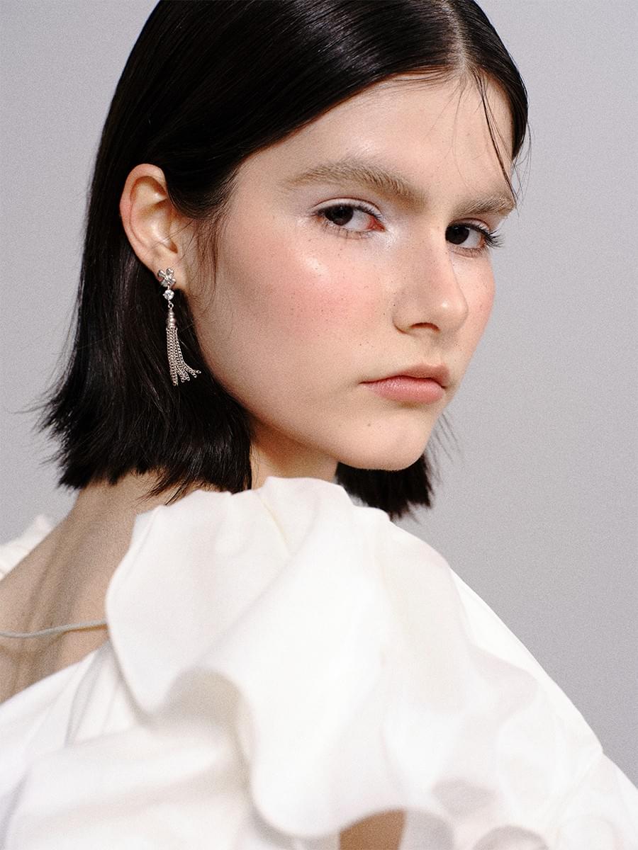 TOKOKKINO* Tassel Earrings with Bowknot LOGO