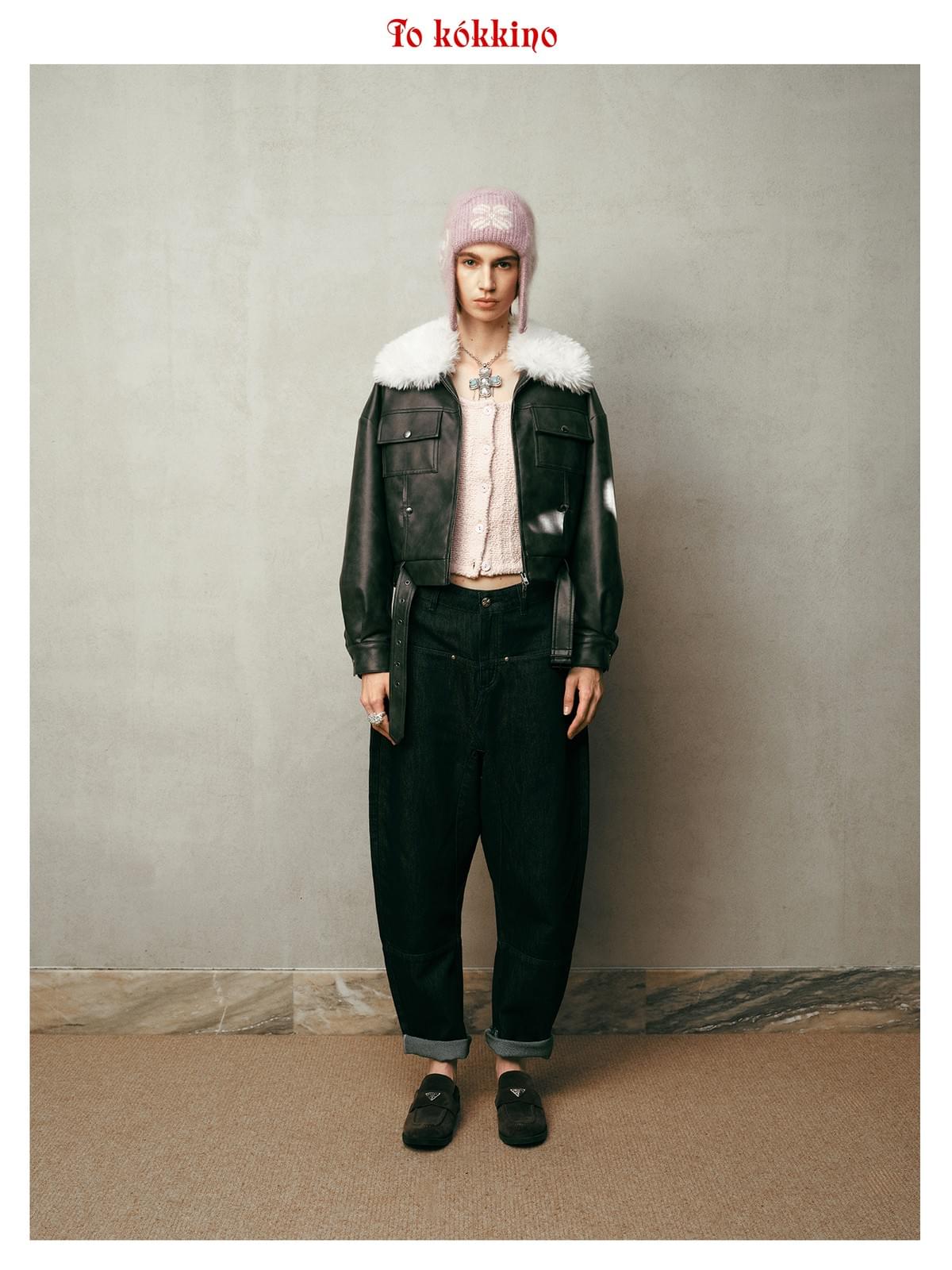 tokokkino* Curved-Hem Cropped Jeans
