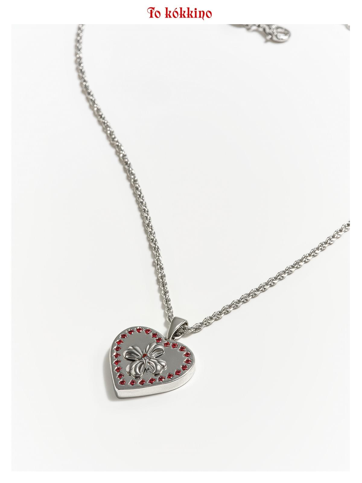 tokokkino* Ruby Starry Heart Necklace
