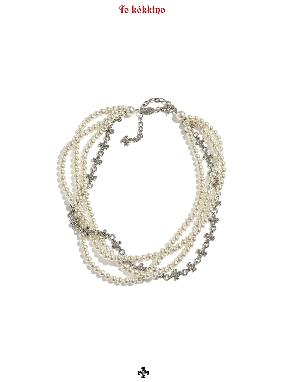 tokokkino*「Pearl Trajectory」Multi-layer Pearl Bowknot Jewelry Set