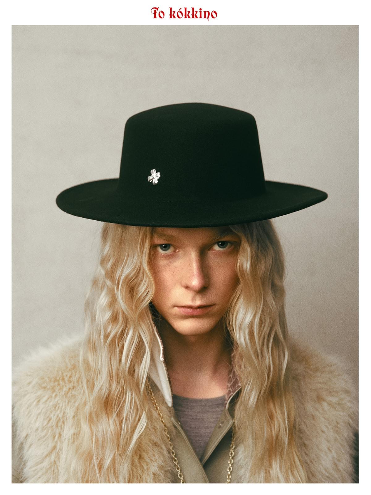 tokokkino* Flat-Brim Fedora Hat