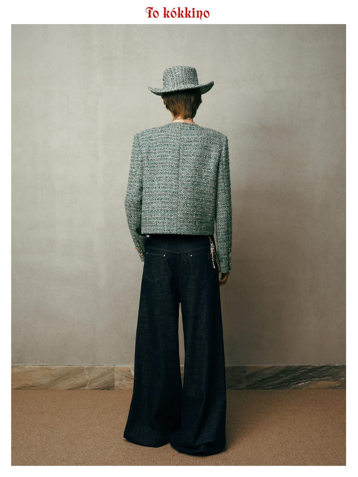 tokokkino* Irregular Flat-Brim Fedora Hat