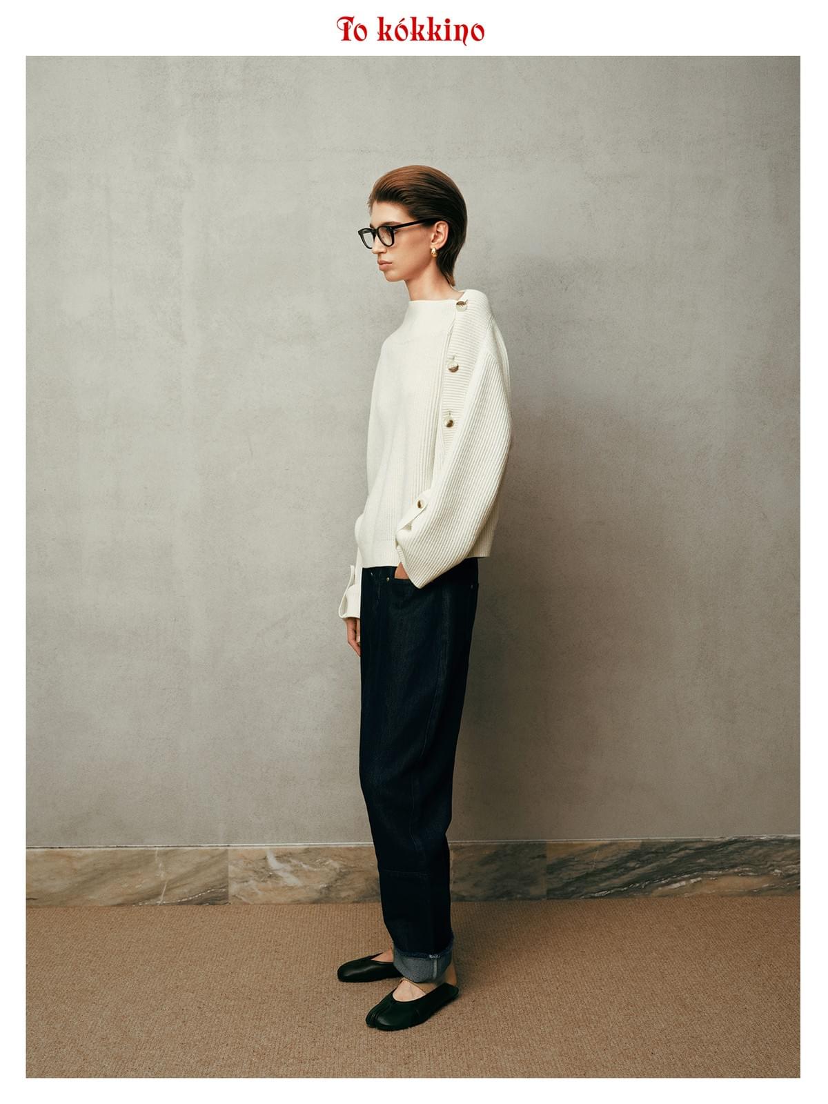 tokokkino* Curved-Hem Cropped Jeans