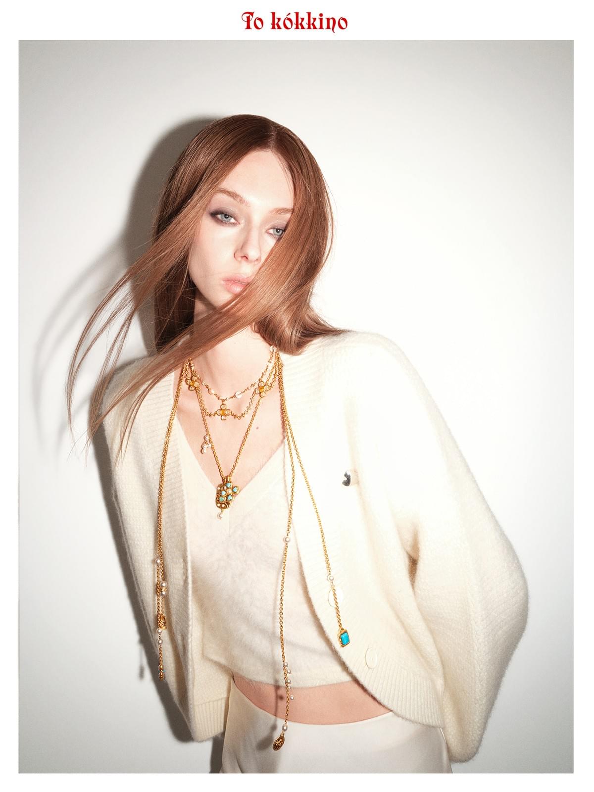 tokokkino*「Soft Arc」 Curved Stand Collar Wool Cardigan