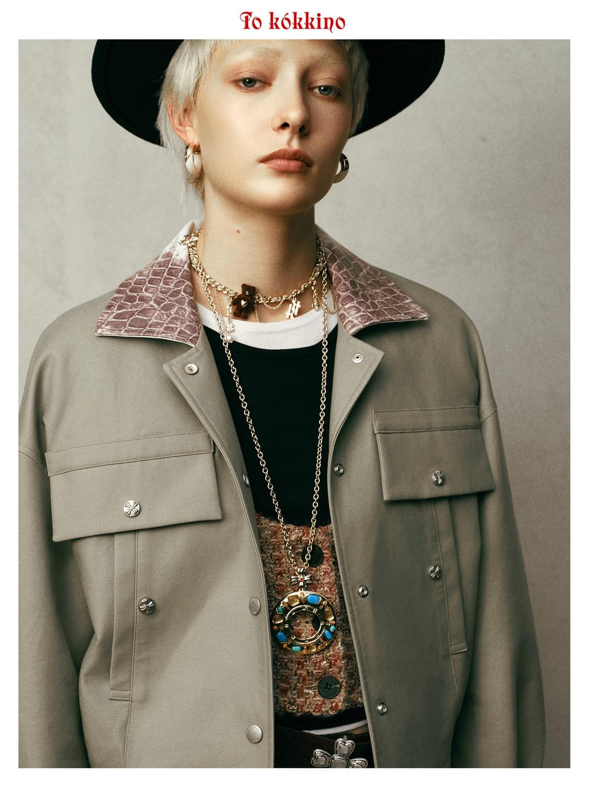 tokokkino* Irregular Gemstone Circle Necklace