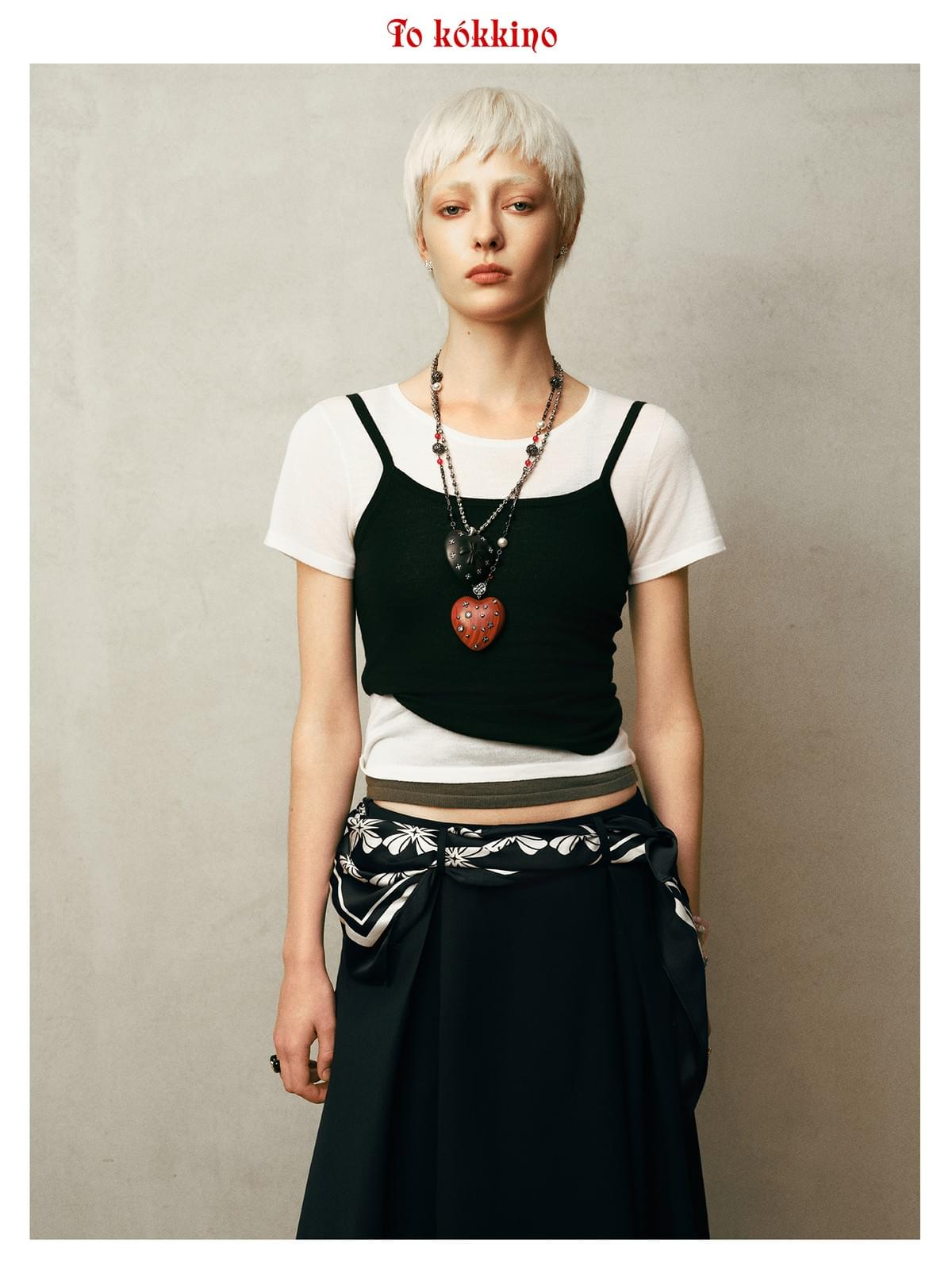 tokokkino* Starry Heart Wooden Necklace