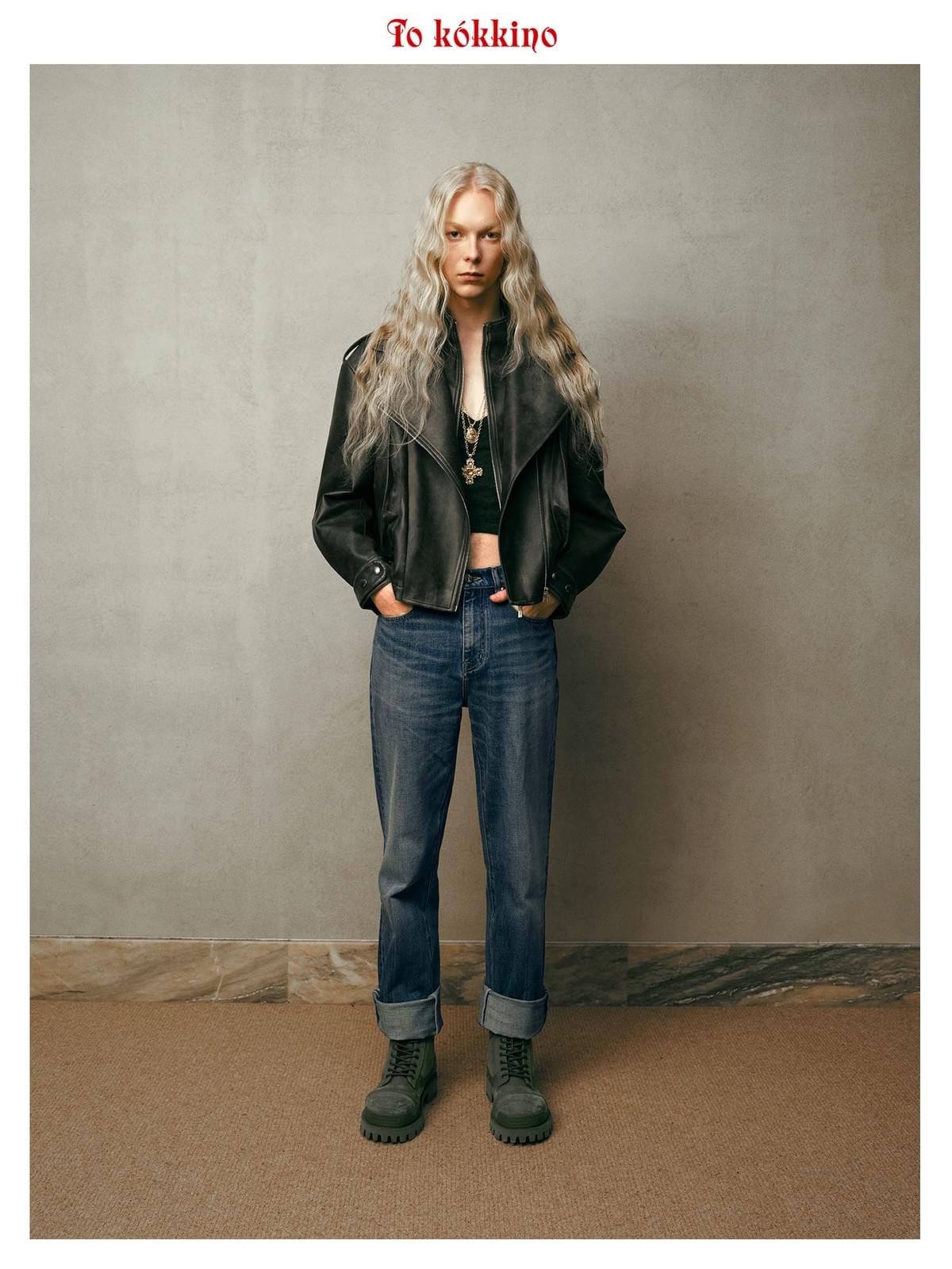 tokokkino* Mid-Rise Light Blue Cuffed Cropped Pants