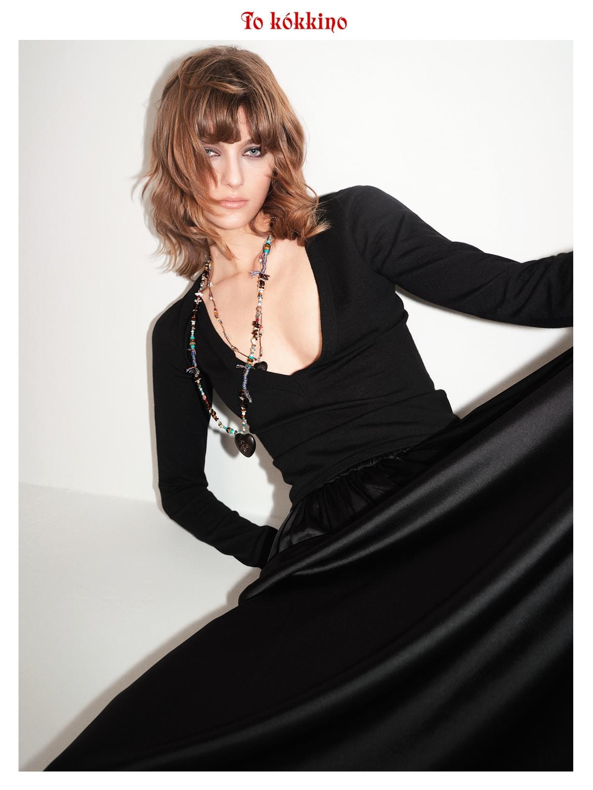 tokokkino*「Untamed」Long Necklace with Red Sandalwood and Gemstones