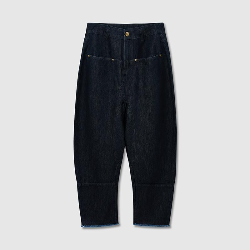 tokokkino* Curved-Hem Cropped Jeans