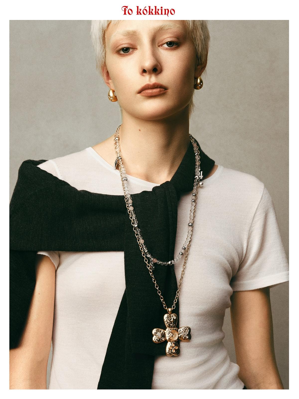 tokokkino* Galaxy Four-Sided Bowknot Long Necklace