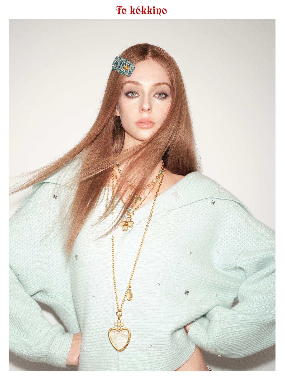 tokokkino*「Ocean Heart」White Crystal Heart-shaped Necklace