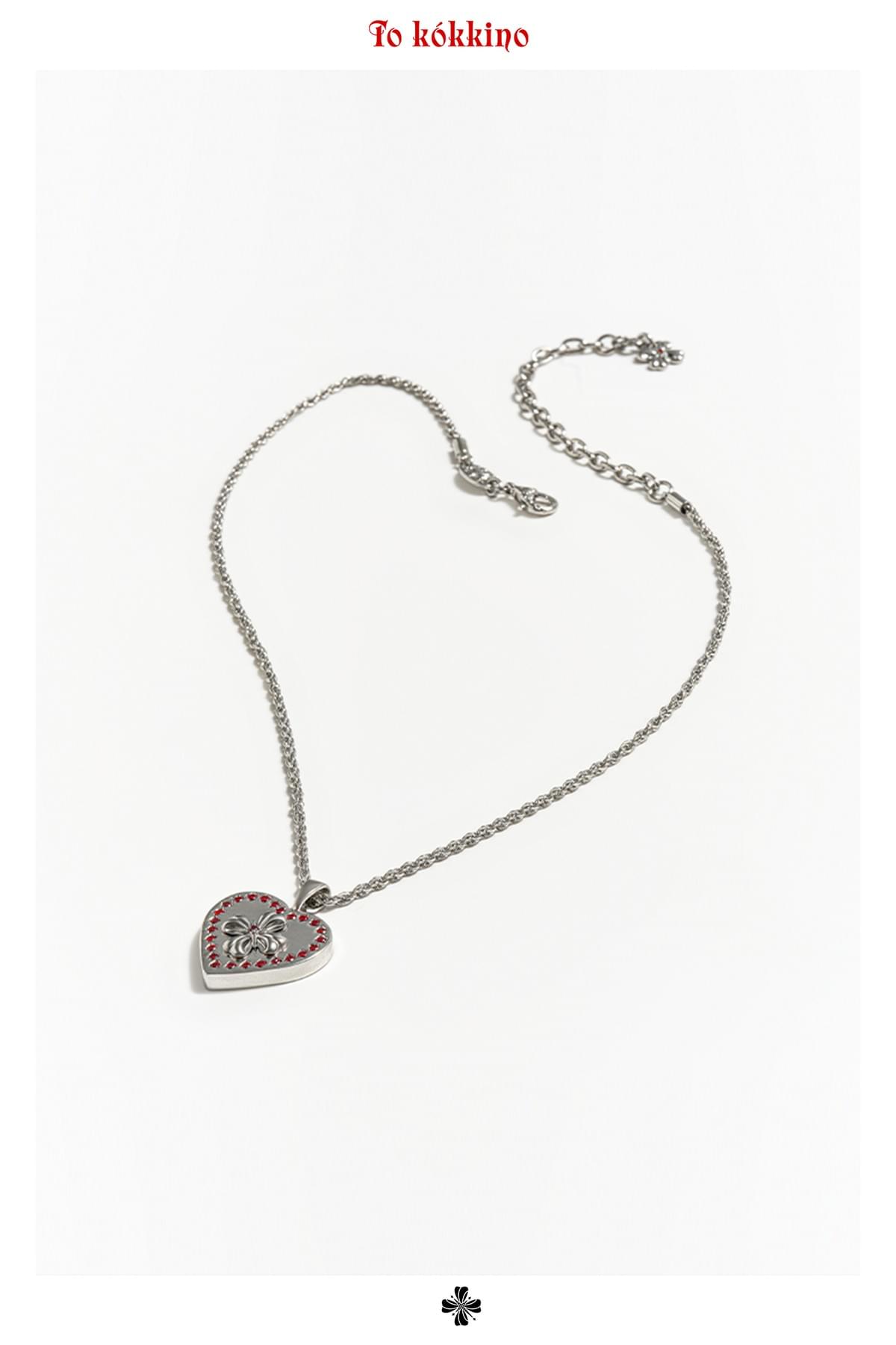 tokokkino* Ruby Starry Heart Necklace
