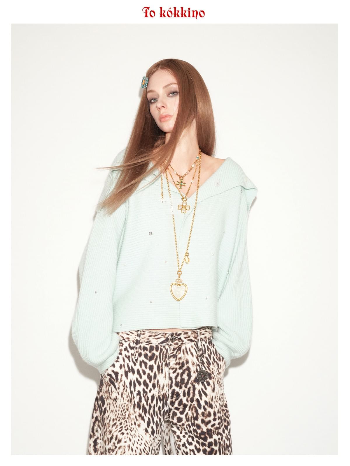 tokokkino*「Ocean Heart」White Crystal Heart-shaped Necklace