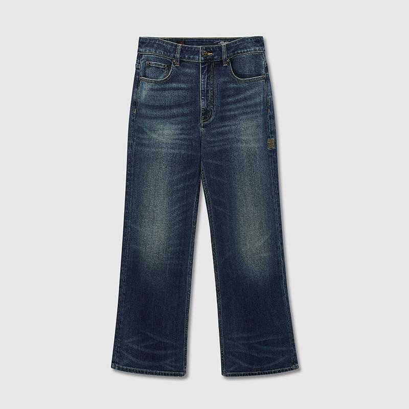 Tokokkino\* Mid-Rise Deep Blue Straight-Leg Jeans