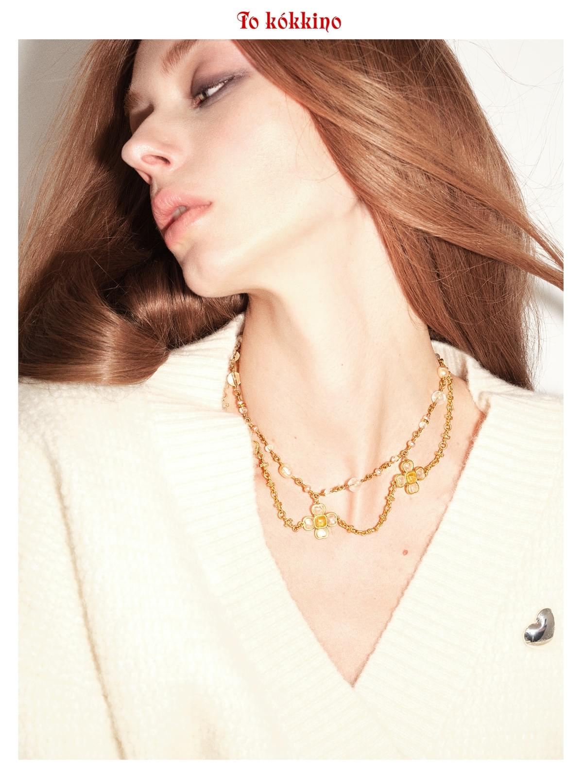 tokokkino*「Orbit」Baroque-style Gemstone Short Necklace