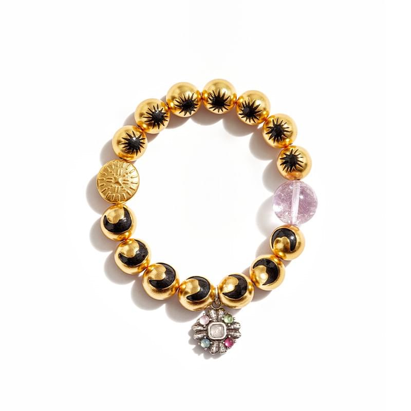 tokokkino 'Light and Shadow Tracks' 'Burning' Crystal 925 Silver Totem Bracelet *Eternal Series