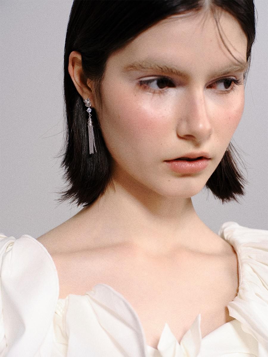 TOKOKKINO* Tassel Earrings with Bowknot LOGO
