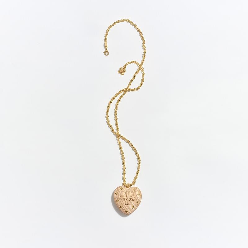tokokkino* Starry Heart Wooden Necklace