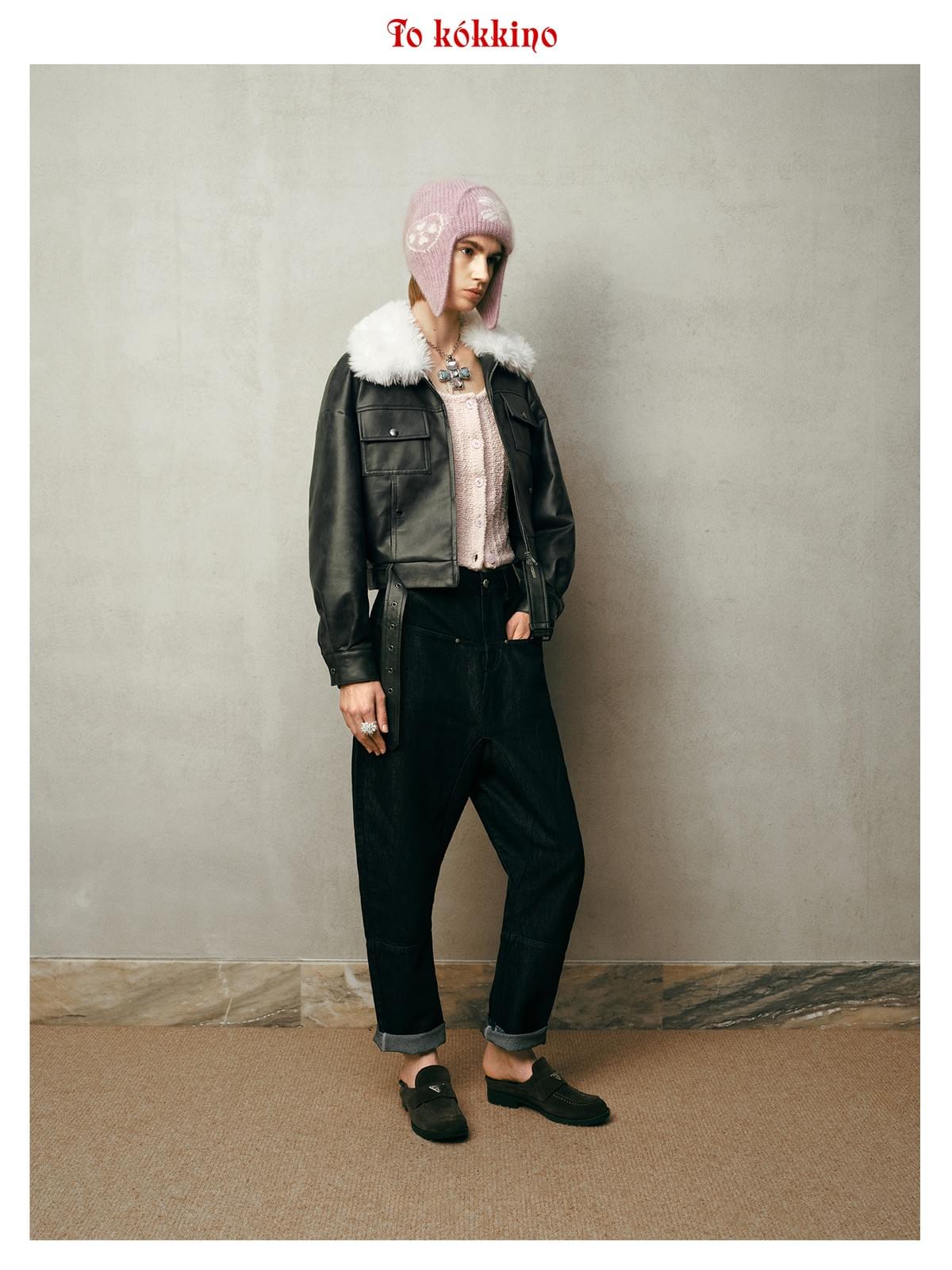 tokokkino* Curved-Hem Cropped Jeans