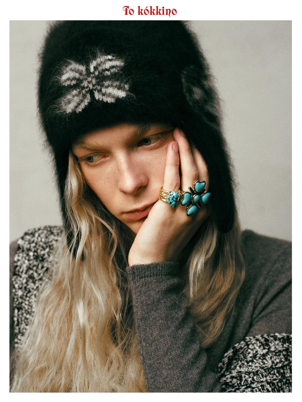 tokokkino* Irregular Turquoise Ring