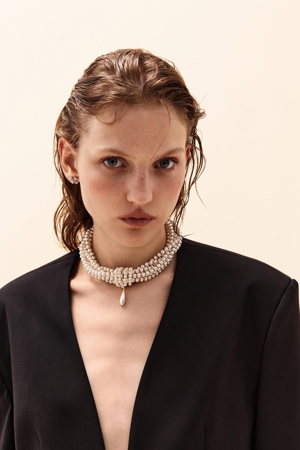 Sterling Silver Water Drop Pearl Necklace
