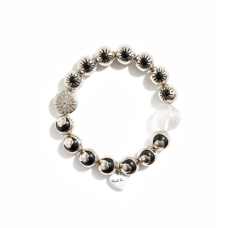 tokokkino 'Light and Shadow Tracks' 'Burning' Crystal 925 Silver Totem Bracelet *Eternal Series