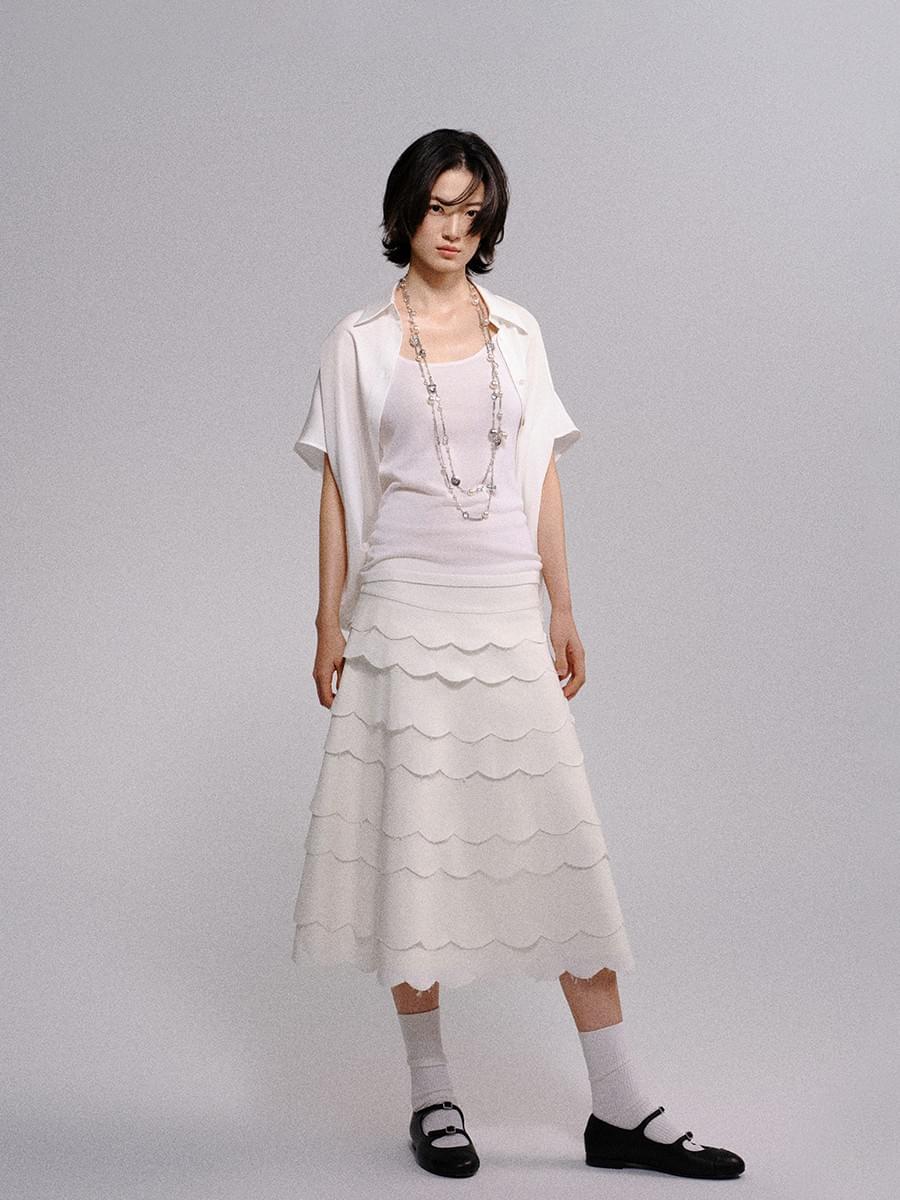 TOKOKKINO* Pure Silk Shell Shirt