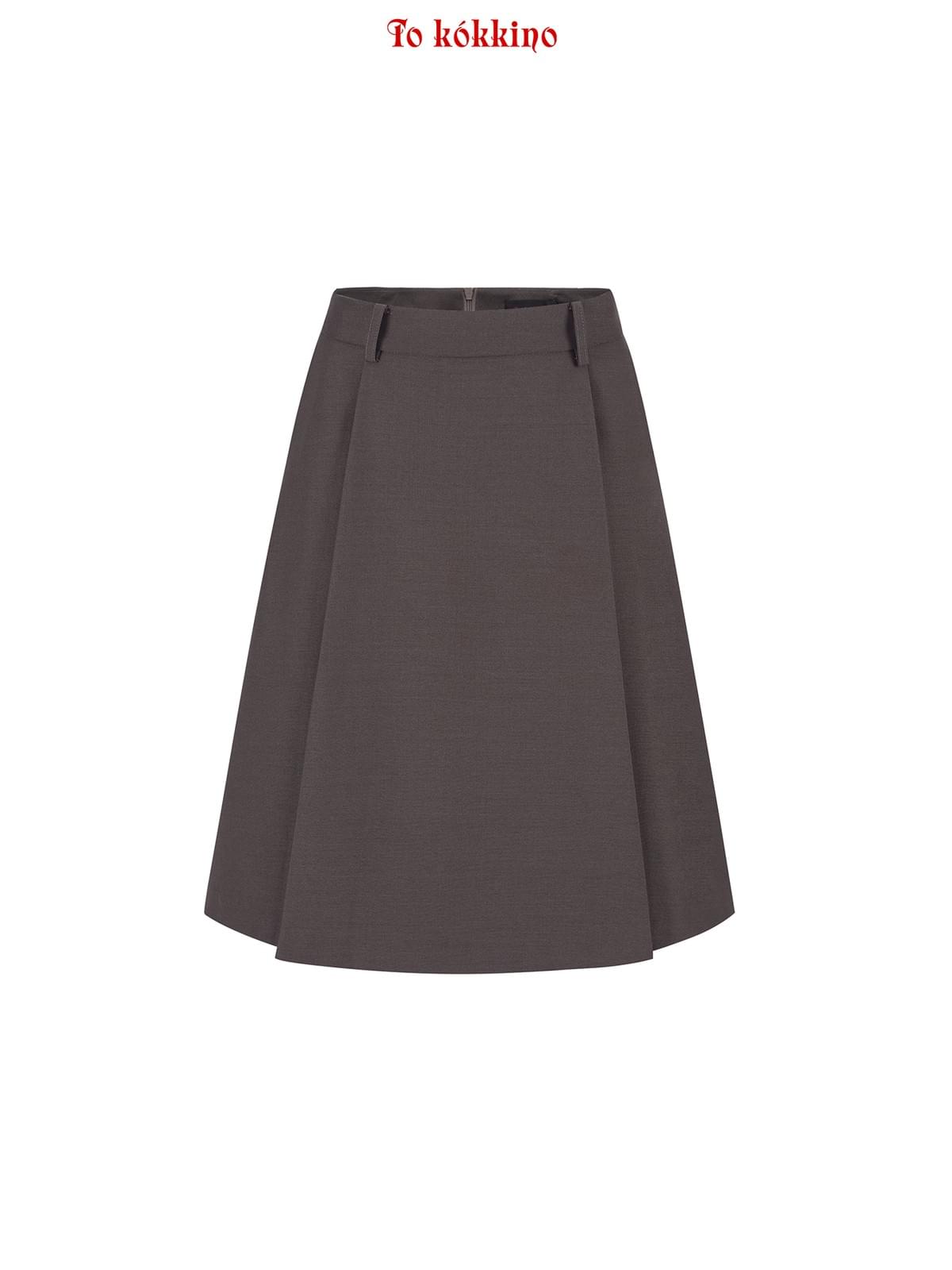 tokokkino* Wool Pleated Knee-Length Skirt