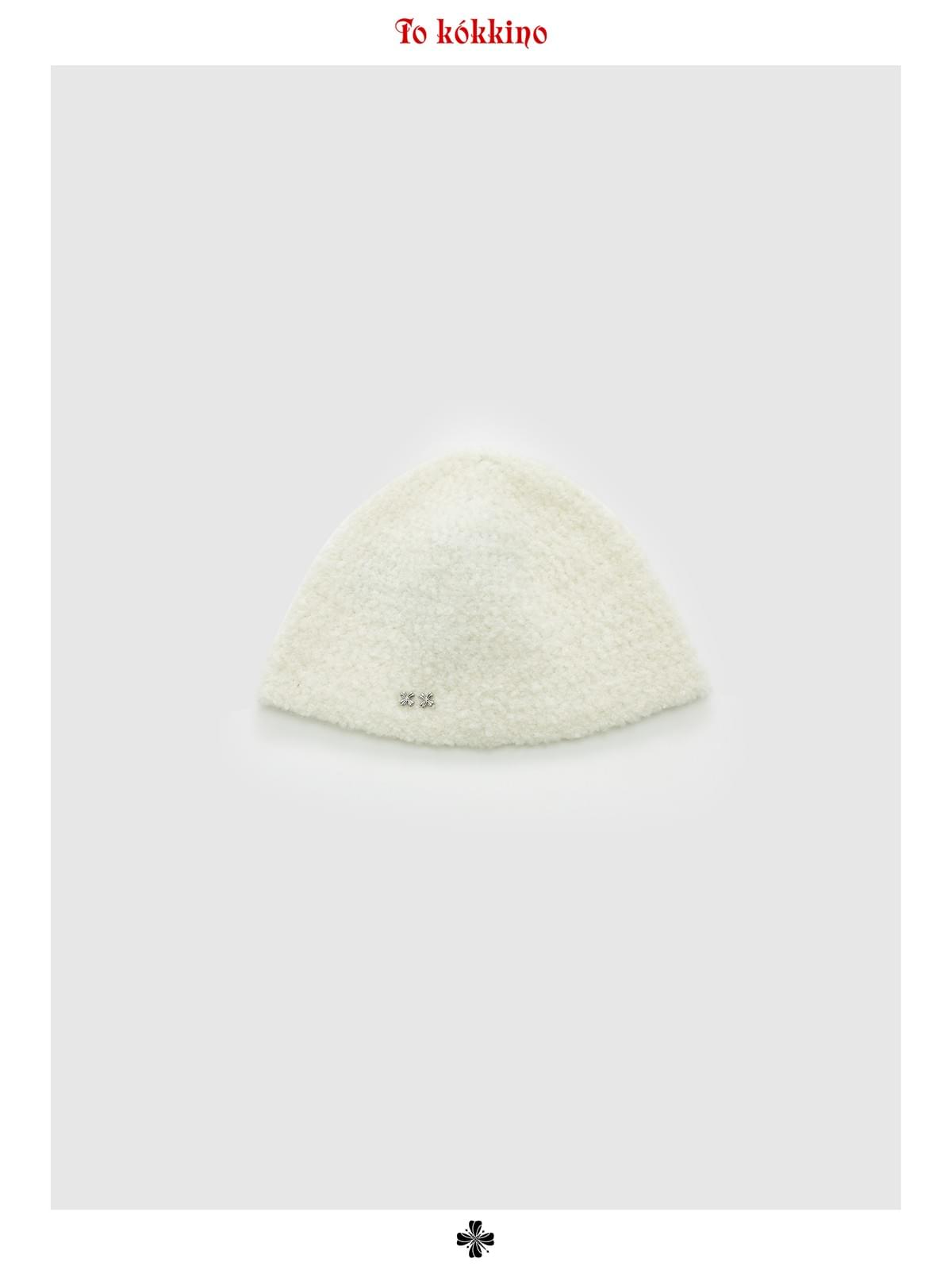 tokokkino*「Cool Tone Elongation」 Off-white Fleece Beanie