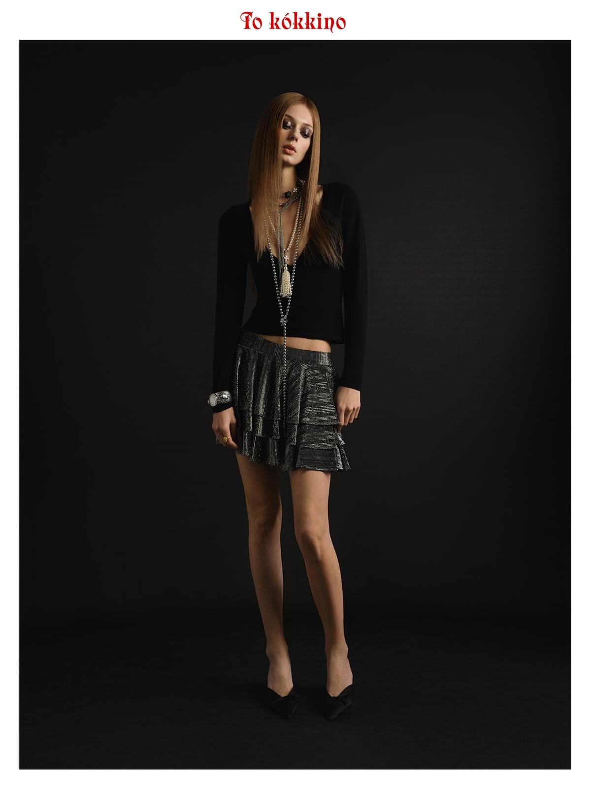 tokokkino*「Grey-White Concept」 Minimalist Multi-way Wear Two-tone Pearl Long Necklace