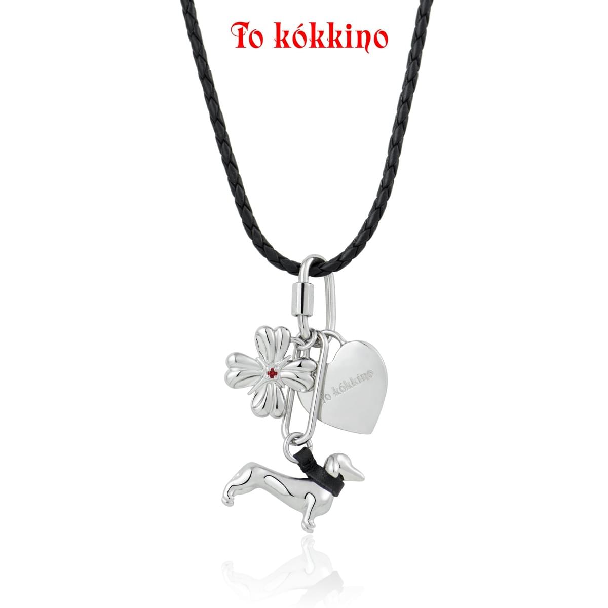 爱心小狗蝴蝶结项链Necklace