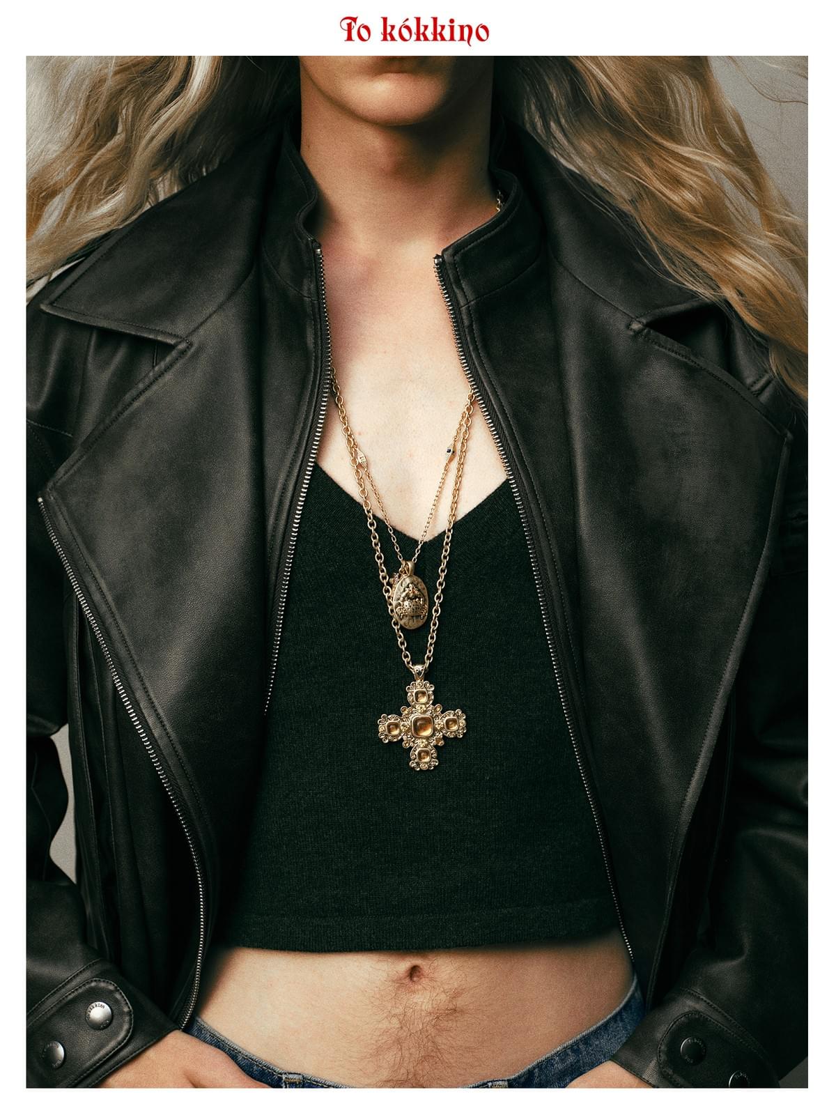 tokokkino* Wealth Crab Gemstone Necklace
