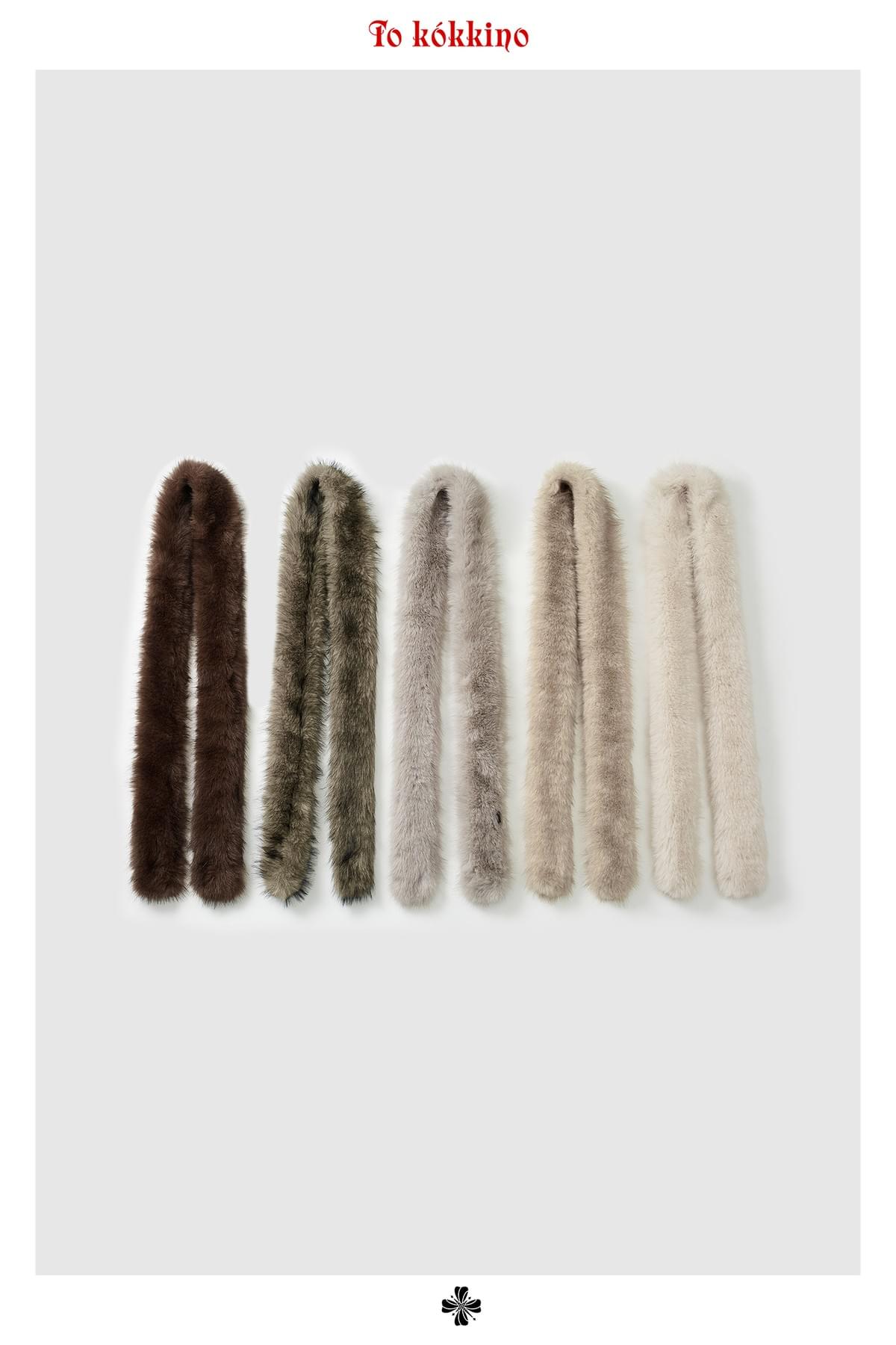 tokokkino* Fox Fur Long Scarf