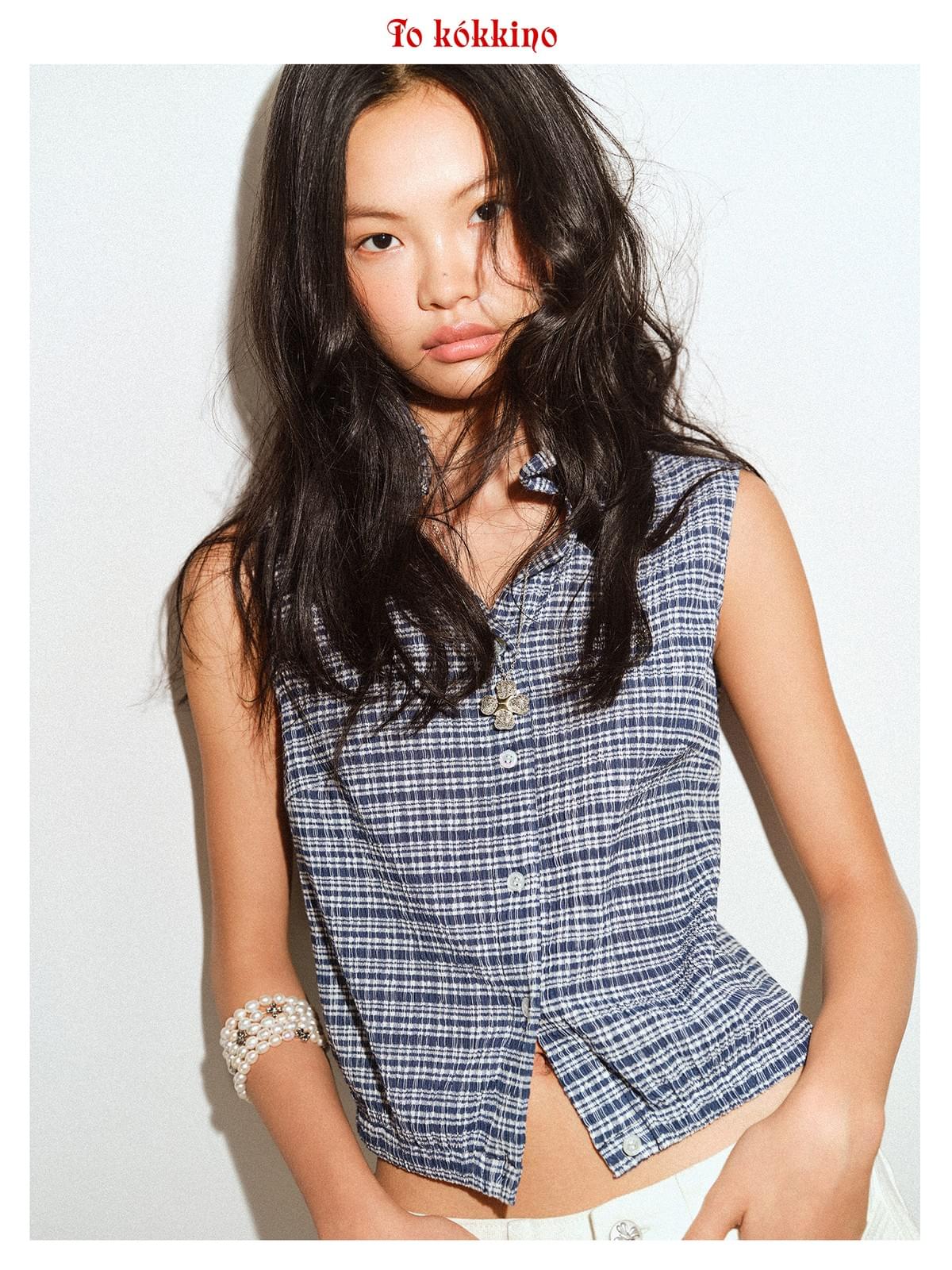 tokokkino「Cold Vest」Plaid Vest * Imported Japanese Fabric