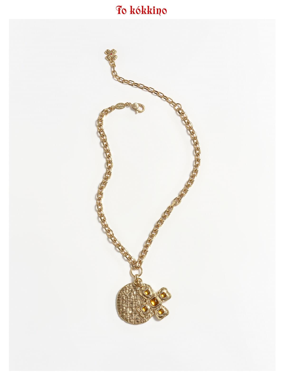 tokokkino* Crocodile Texture Classic Four-Sided Bowknot Necklace
