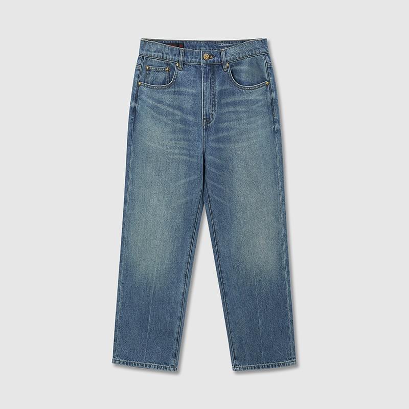 tokokkino* Mid-Rise Light Blue Cuffed Cropped Pants