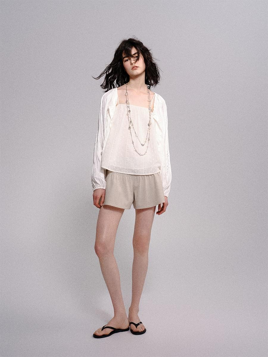 Tokokkino * pearl-zircon double necklace