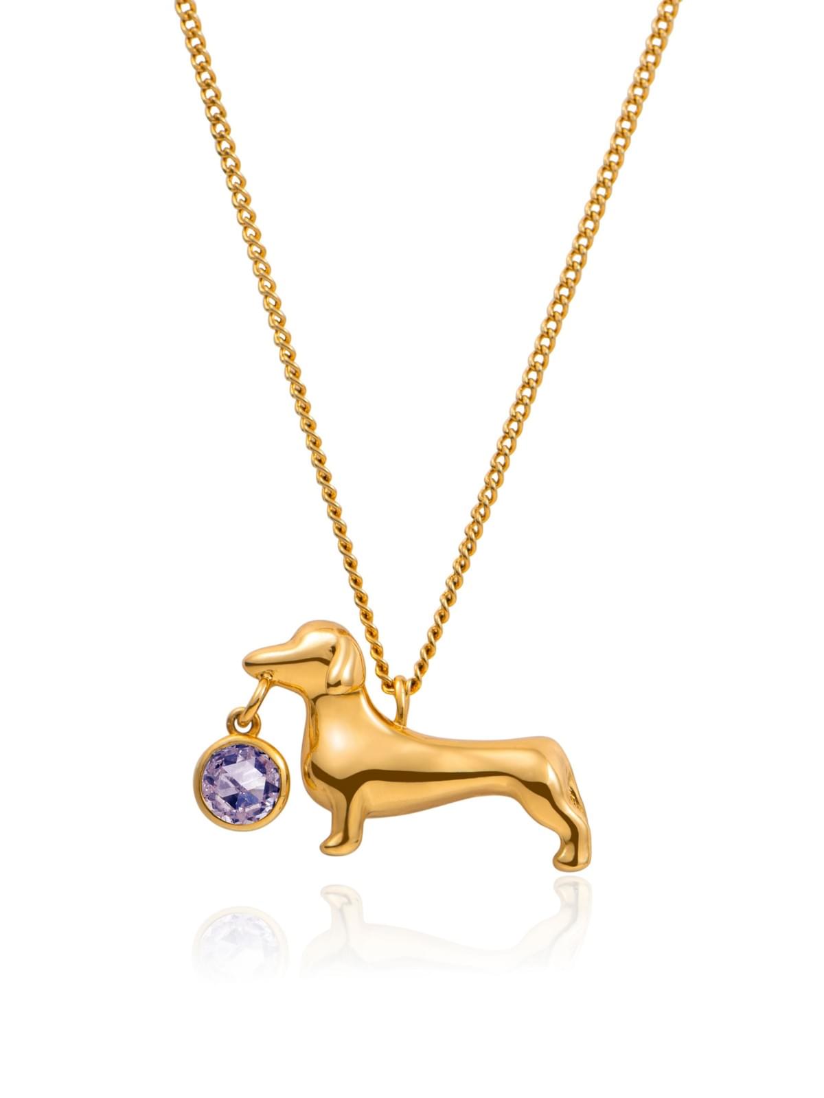 腊肠小狗宝石项链Necklace