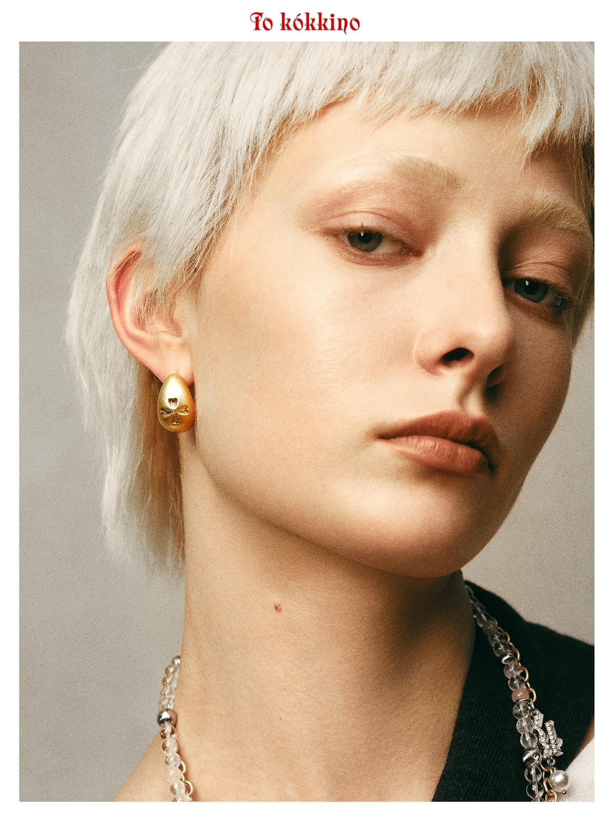 tokokkino* Teardrop Stud Earrings