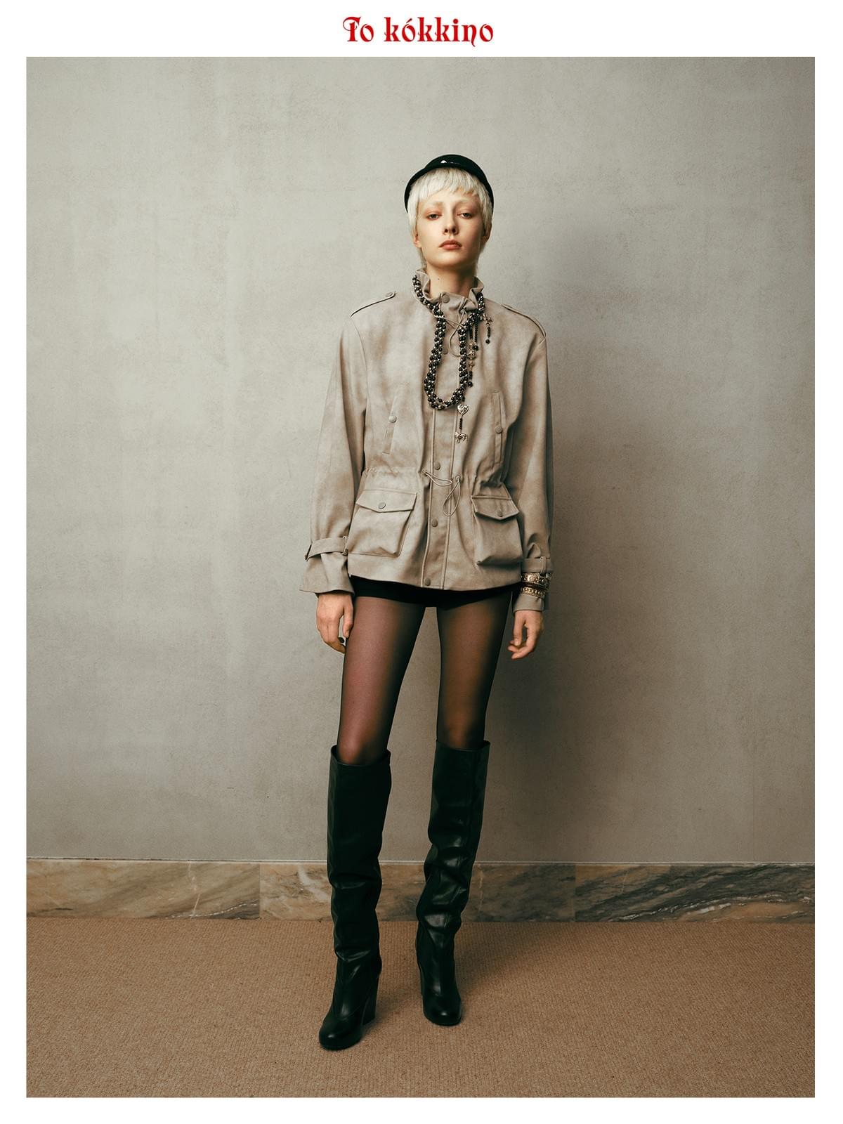 tokokkino* Eco-Friendly Suede Belted Jacket