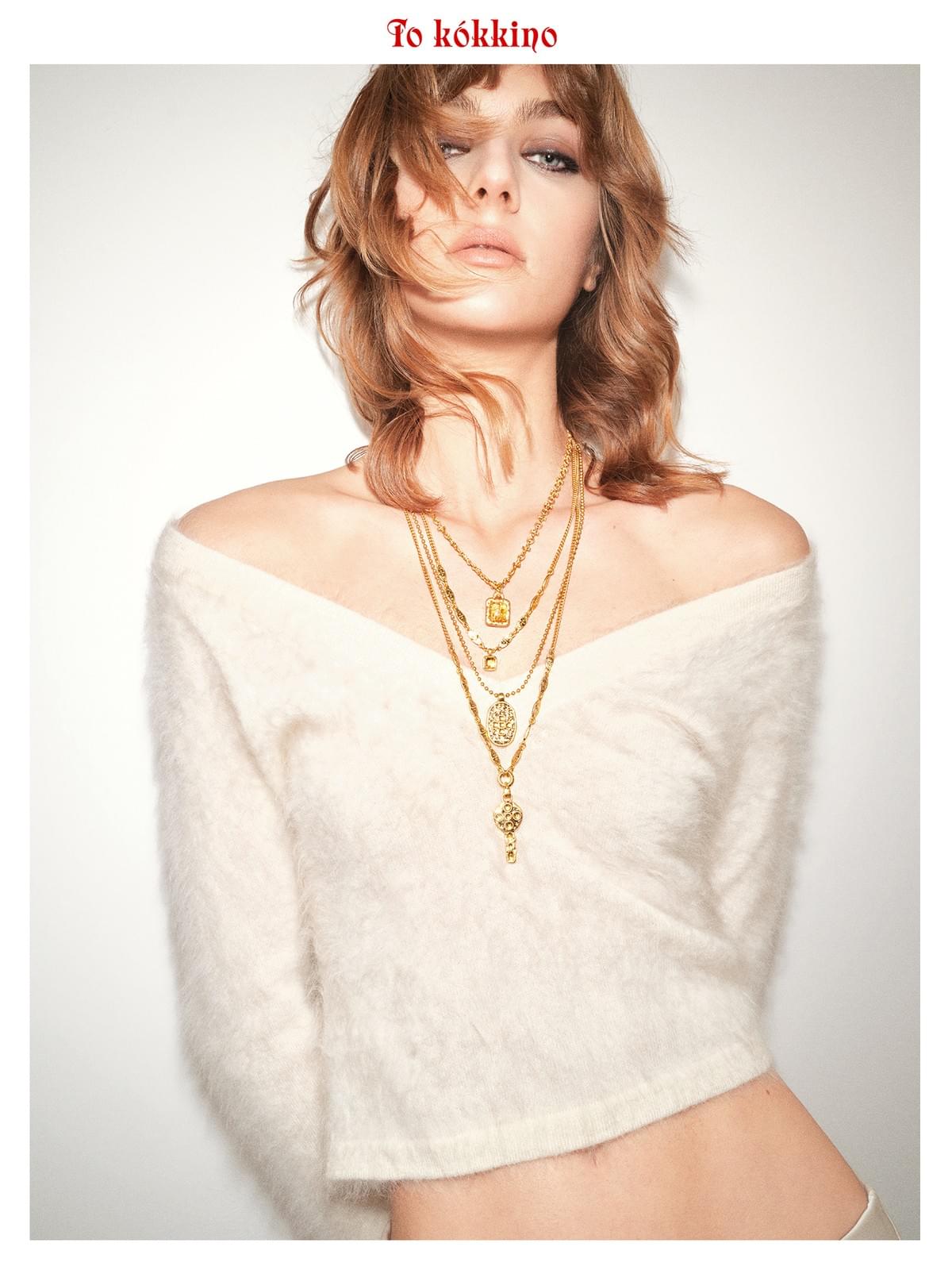 tokokkino*「Rock Sugar」Citrine Square Pendant Necklace