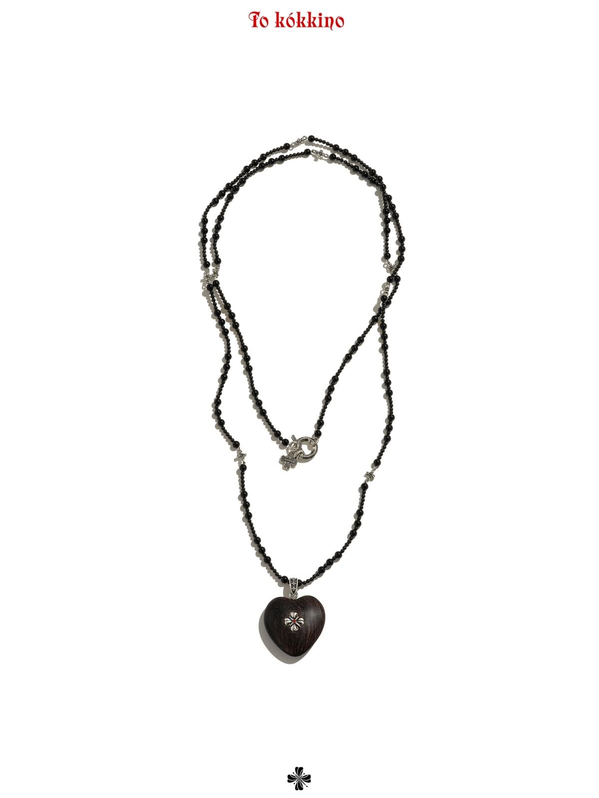 tokokkino*「Dark Series」Multi-way Wear Agate and Purple Gold Ebony Texture Long Necklace
