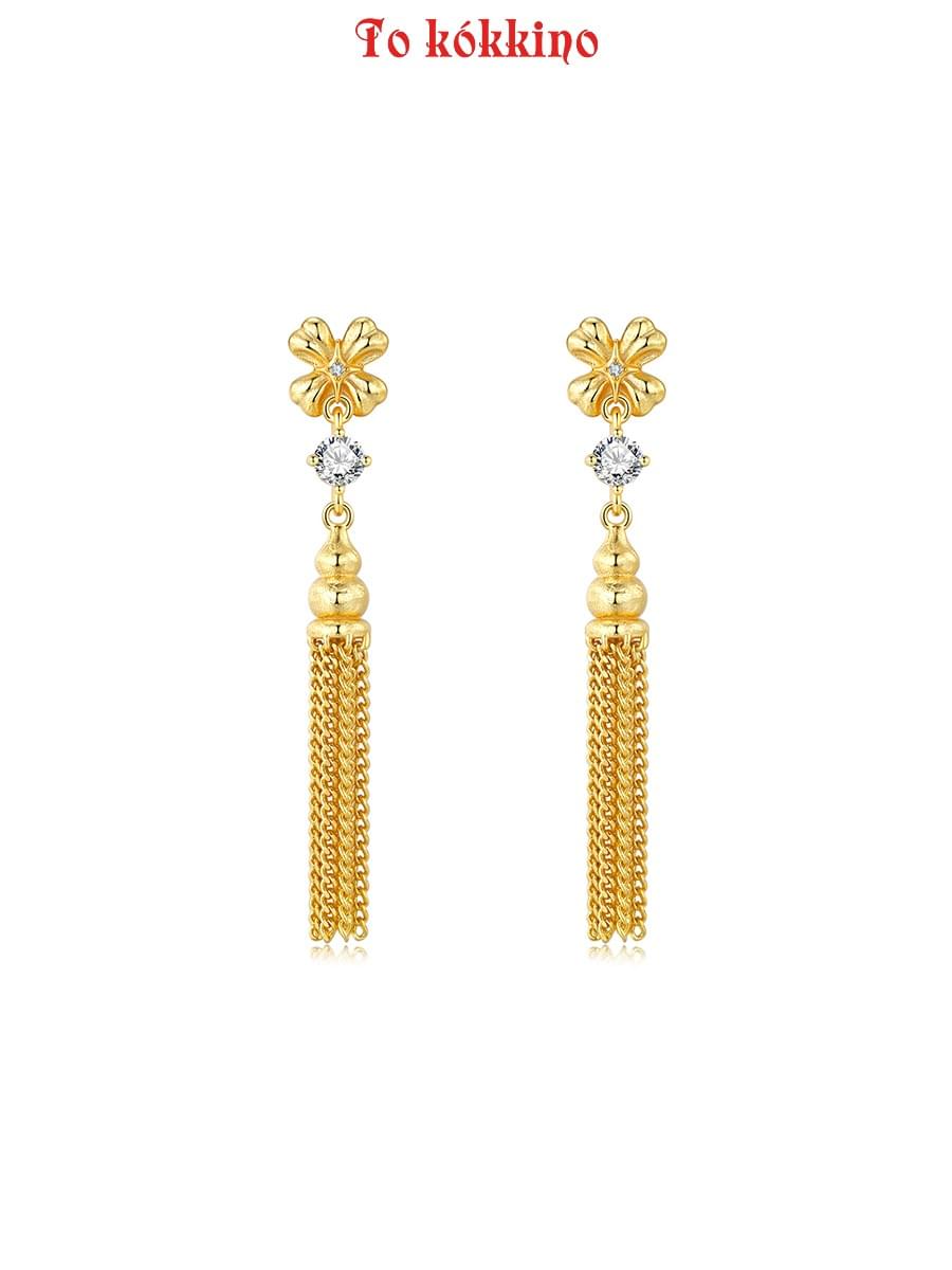 TOKOKKINO* Tassel Earrings with Bowknot LOGO