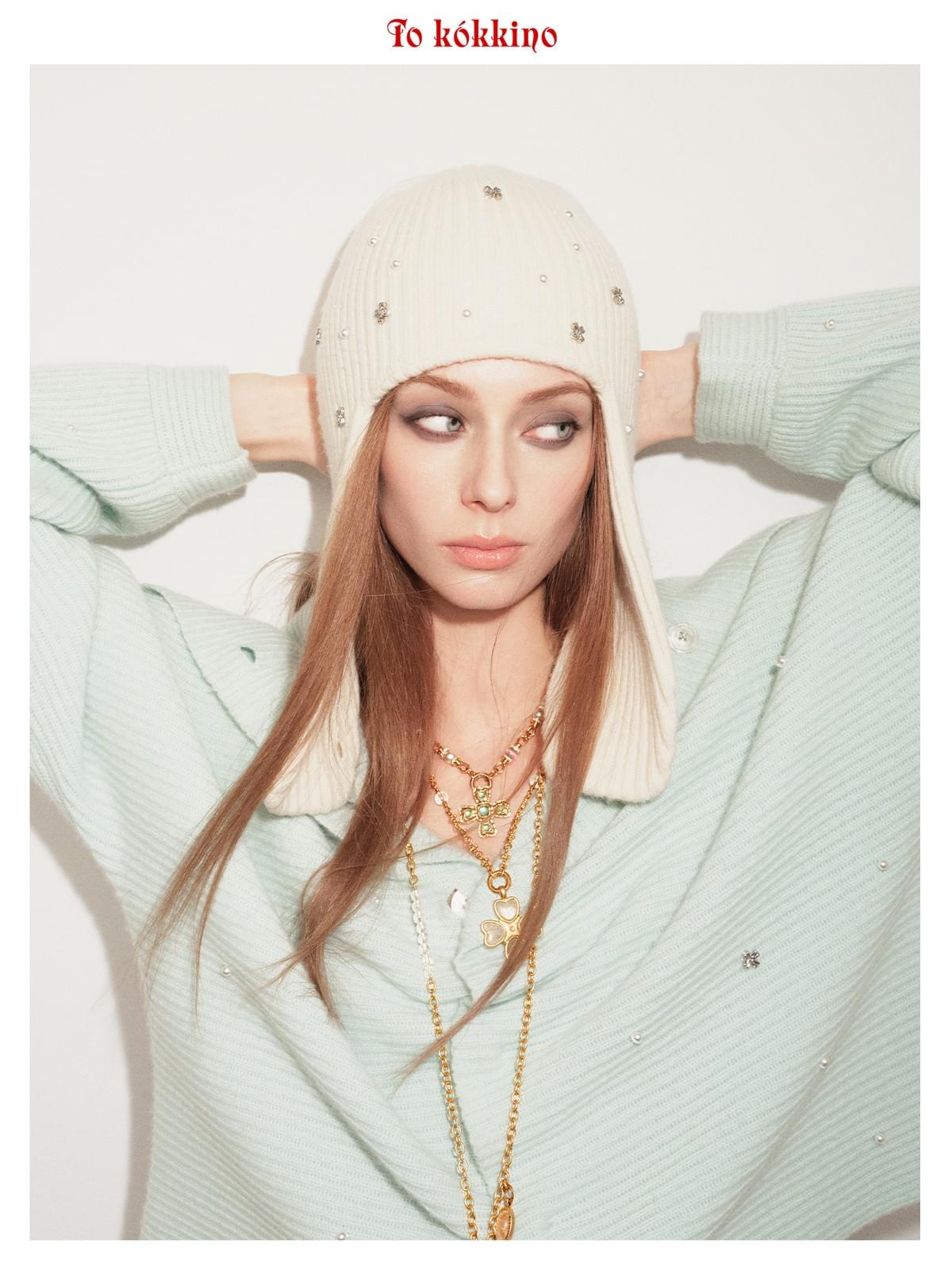 tokokkino*「Starry Sky」 Dual-wear Cashmere Earflap Ski Hat