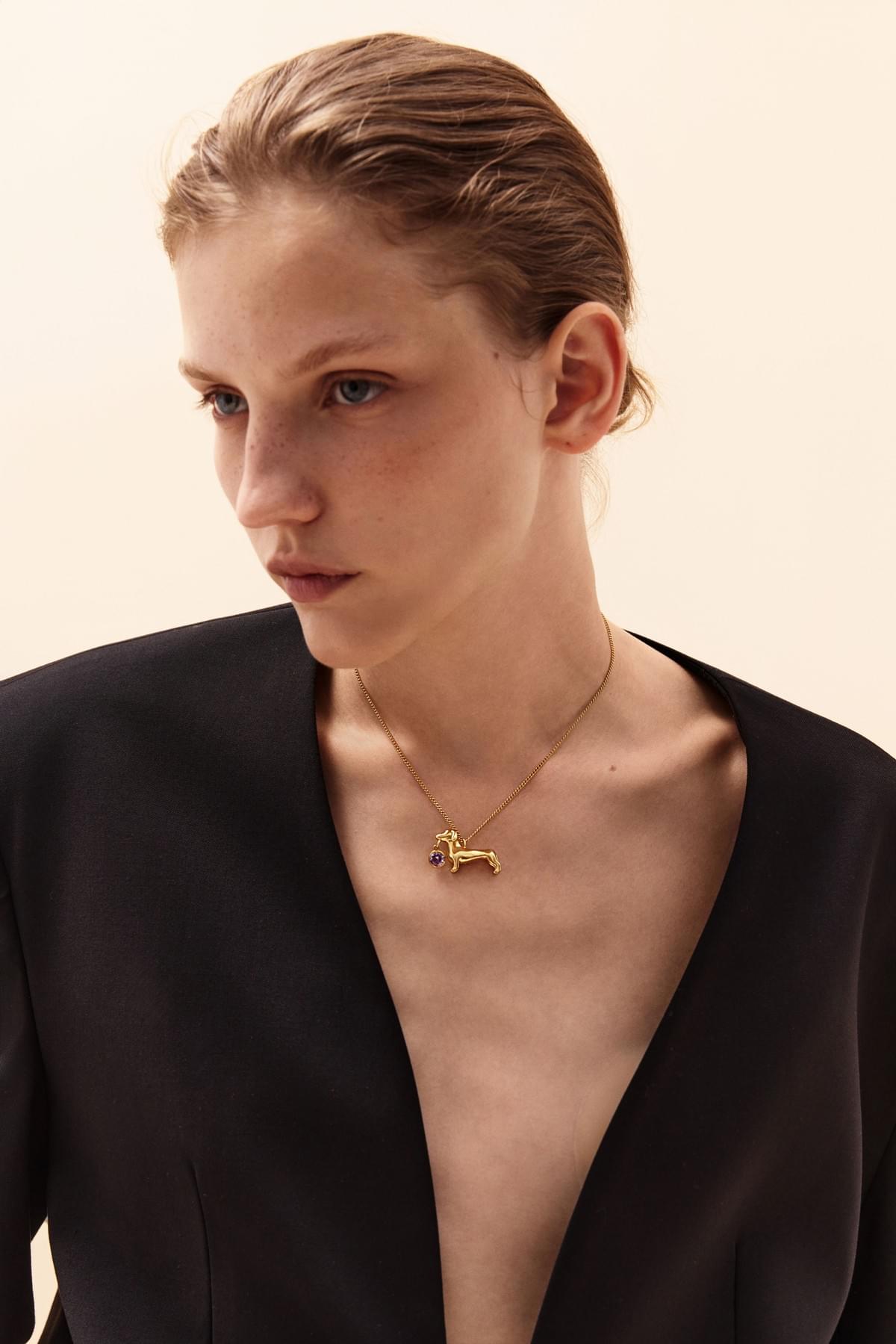 腊肠小狗宝石项链Necklace